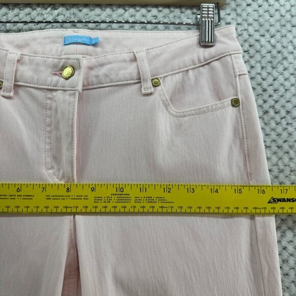 J McLaughlin Pants Womens 6 Pink Stretchy Straight Leg Mid Rise Preppy Casual - Picture 12 of 16